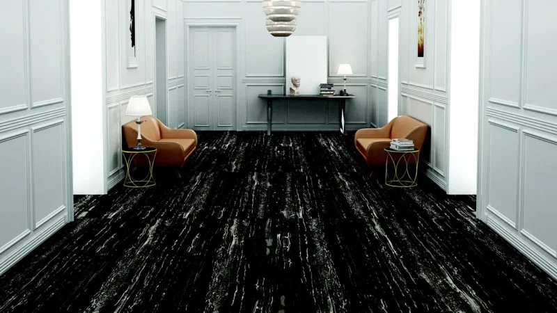 Płytki Podłogowe Gres Czarny Marmur 120X60 Ceral